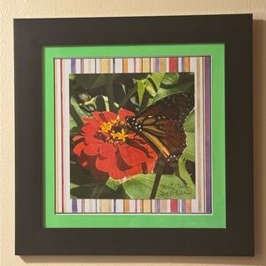 Framed Butterfly and Flower Art Photo “Lottie Dottie” taken by Dyan La Belle.